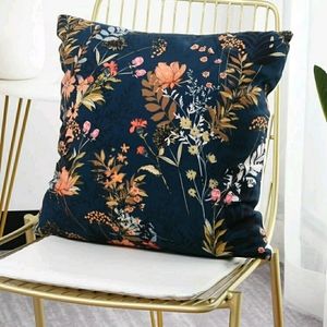 2/$20 Navy Blue Floral Accent Cushion Cover
